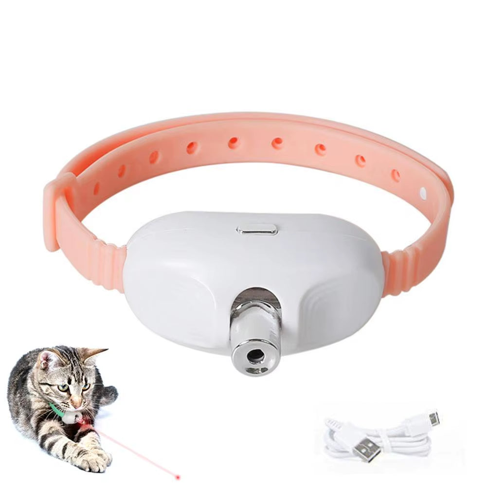 Smart Laser Cat-Teasing Collar Laser Rechargeable Auto Infrared Interactive Pet Kitten Toys for Relieve Anxiety Pet Supplies