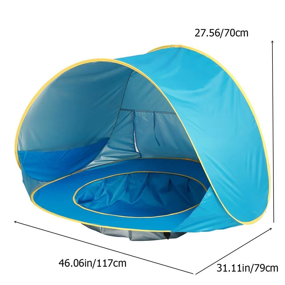 2 in 1 UPF 50+ Baby Beach Tent Waterproof Sun Shelter Uv-Protecting Sunshelter with Pool Kid Outdoor Sunshade Beach Sunshelter