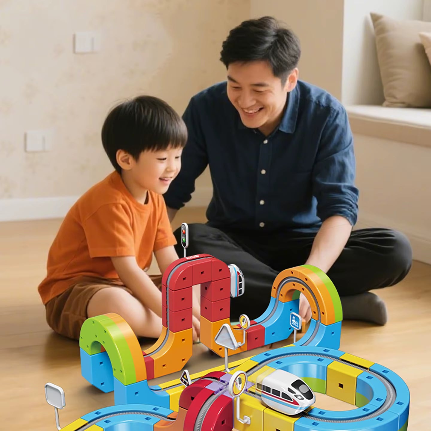 Kids Magnetic Rail Car Cube Toys Educational Toy DIY Building Blocks Magical Track Train Gravity Maze Toy Christmas Gifts