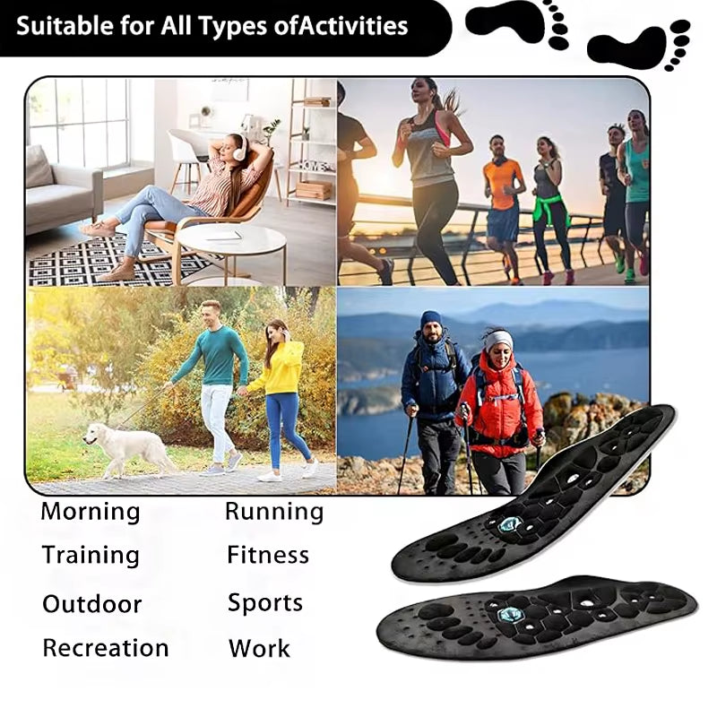 1 Pair Magnetic Therapy Foot Acupressure Insole Arch Support Health Massage Shoes Soles Reflexology Anti-Fatigue Comfort Inserts