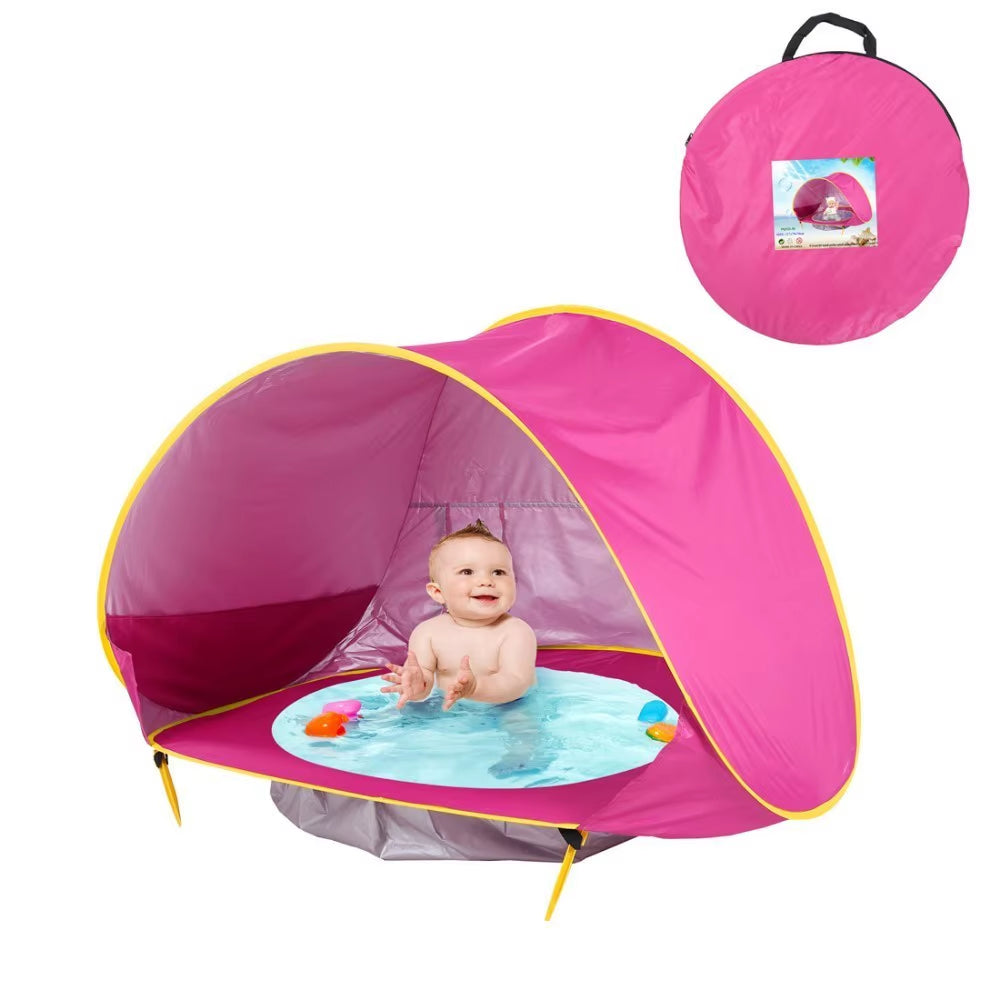 2 in 1 UPF 50+ Baby Beach Tent Waterproof Sun Shelter Uv-Protecting Sunshelter with Pool Kid Outdoor Sunshade Beach Sunshelter