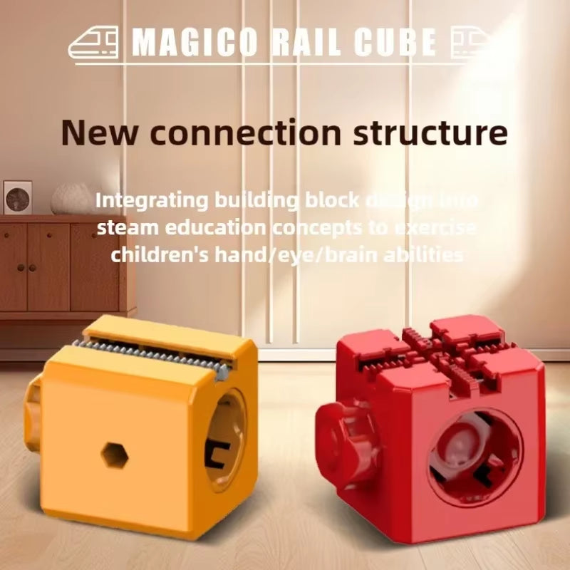 Kids Magnetic Rail Car Cube Toys Educational Toy DIY Building Blocks Magical Track Train Gravity Maze Toy Christmas Gifts
